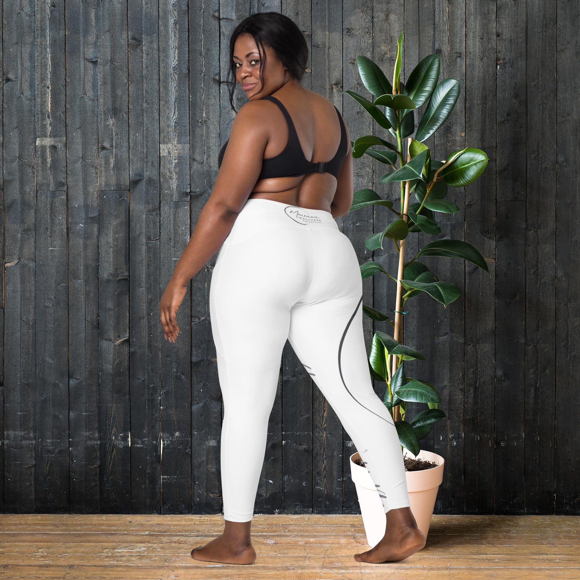 Maximum Wellness White Leggings with pockets - Maximum Wellness Collections